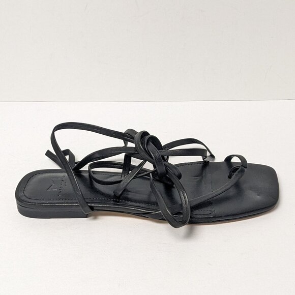 Marc Fisher Mireya Strappy Sandals, Black Leather, Women's 7.5 - Picture 2 of 4